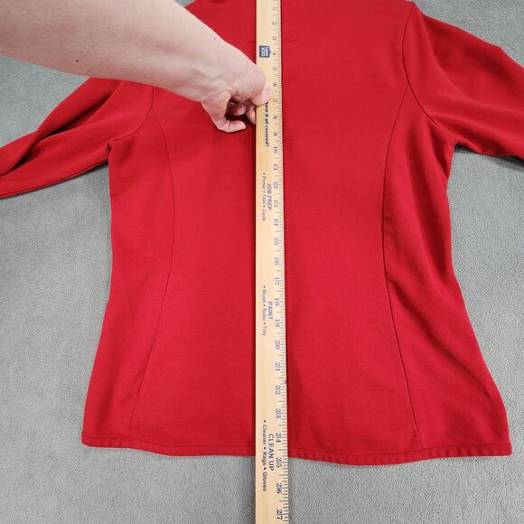 Cutter Buck 1/4 Zip Pullover sz L Women Red White CB DryTech UPF 50+ Performance - Picture 5 of 12